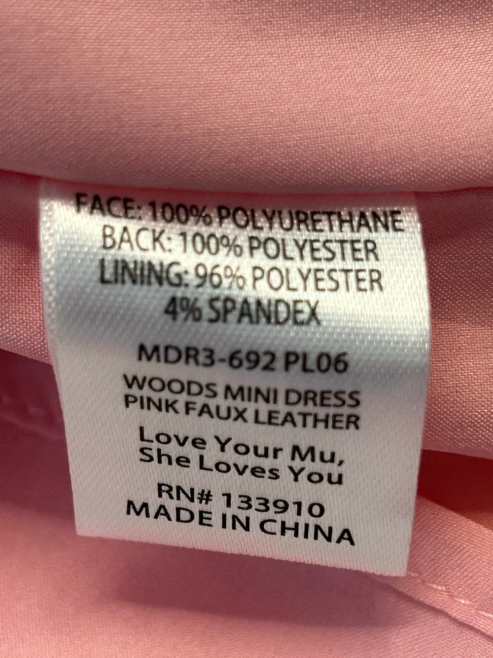 Show me your Mumu pink Barbiecore vegan leather Y2K 90s mini dress NWT MD - Picture 10 of 10